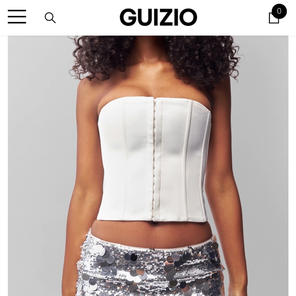 NWT Danielle Guizio satin white corset